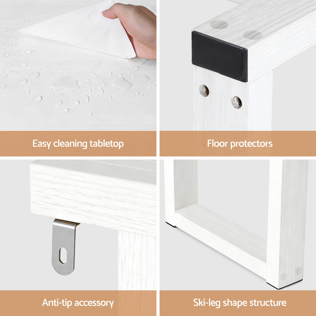 Alba White Ski-Leg Console Table 110cm – product view 7