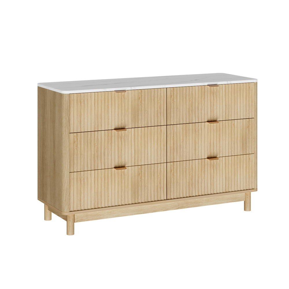 Pinehaven 6-Drawer Fluted Pine Dresser – product view 3