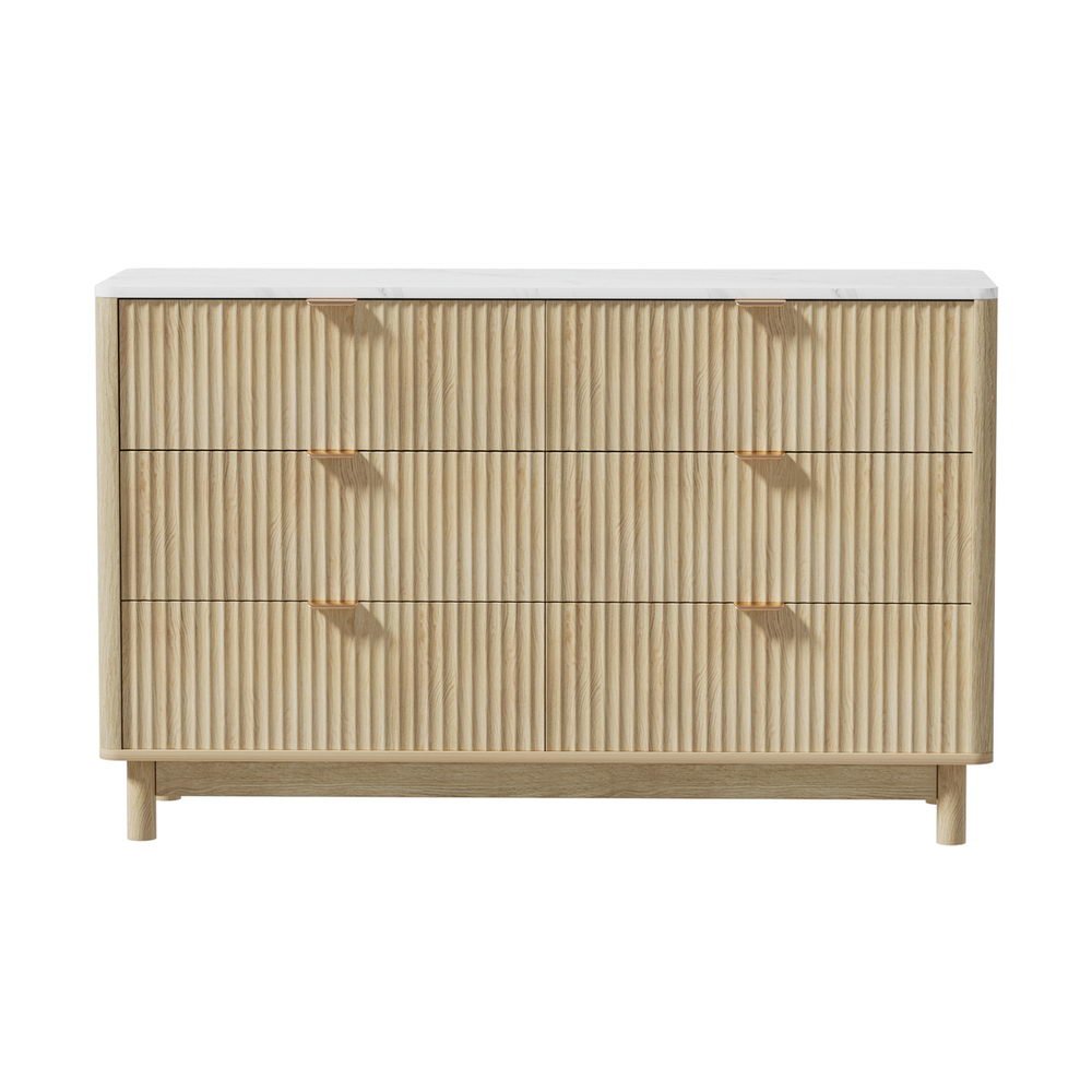 Pinehaven 6-Drawer Fluted Pine Dresser – product view 5