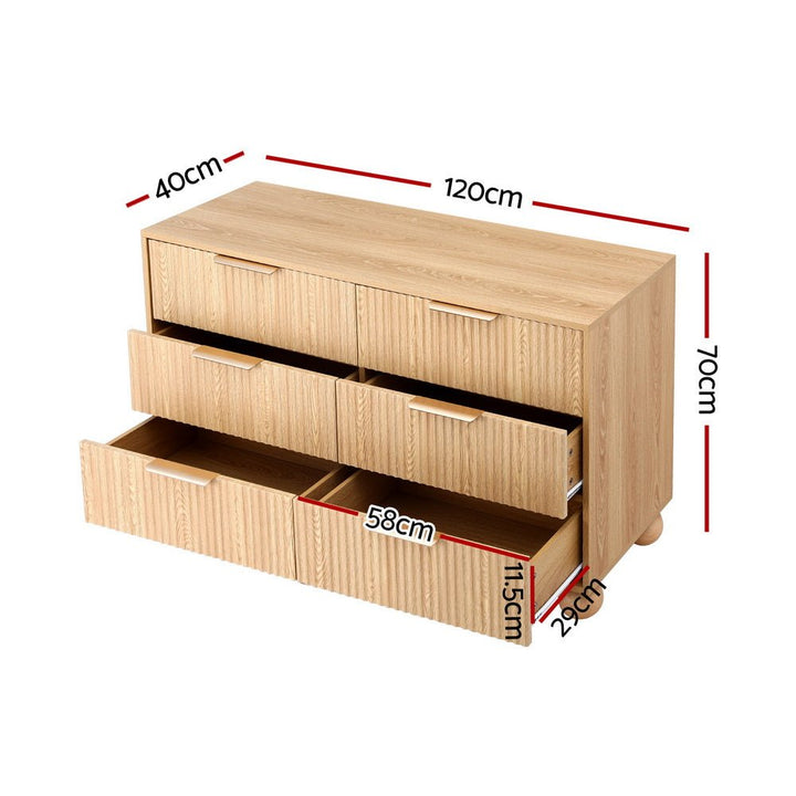 Pinecrest 6-Drawer Pine Tallboy Dresser – product view 3