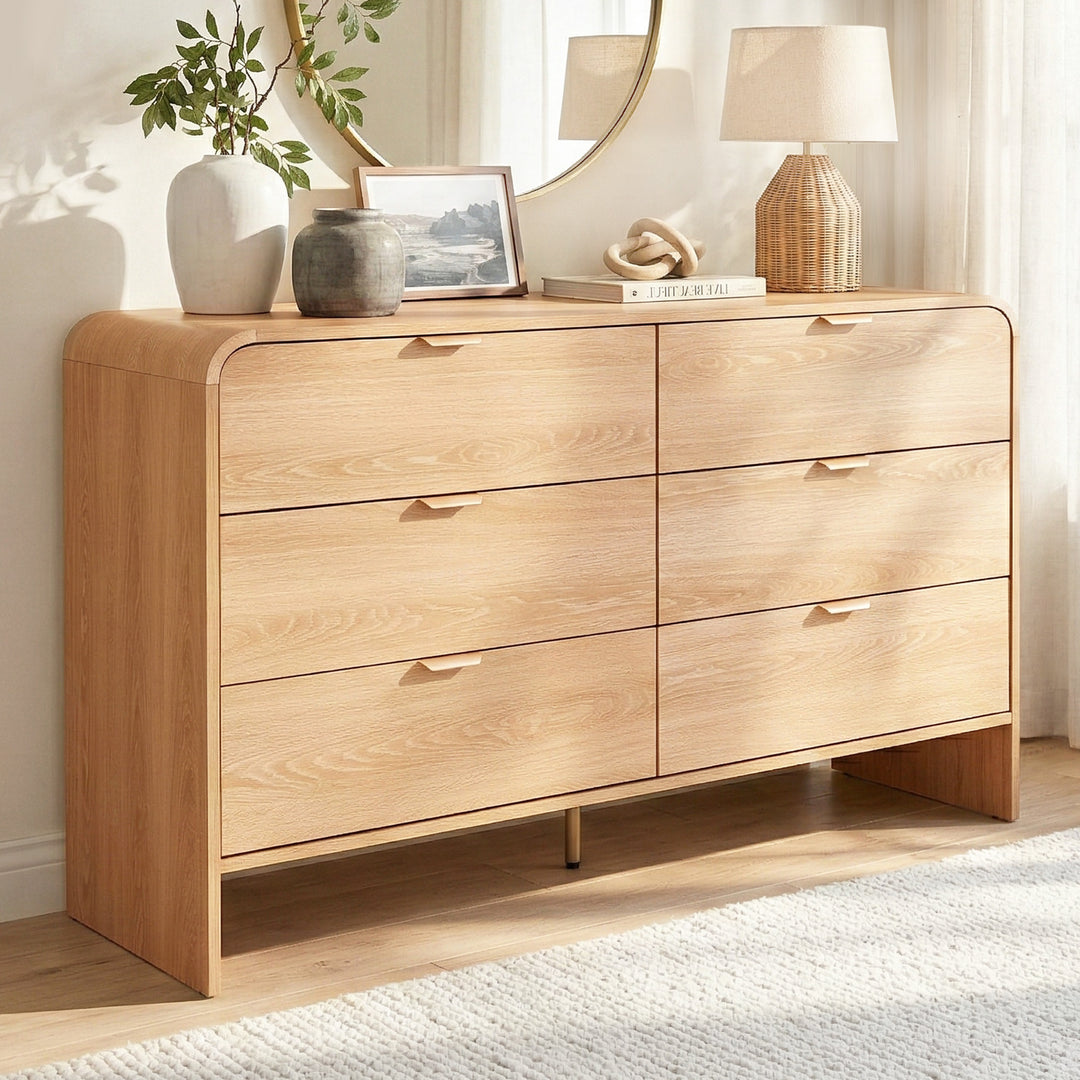 Havenridge 6-Drawer Fluted Pine Dresser