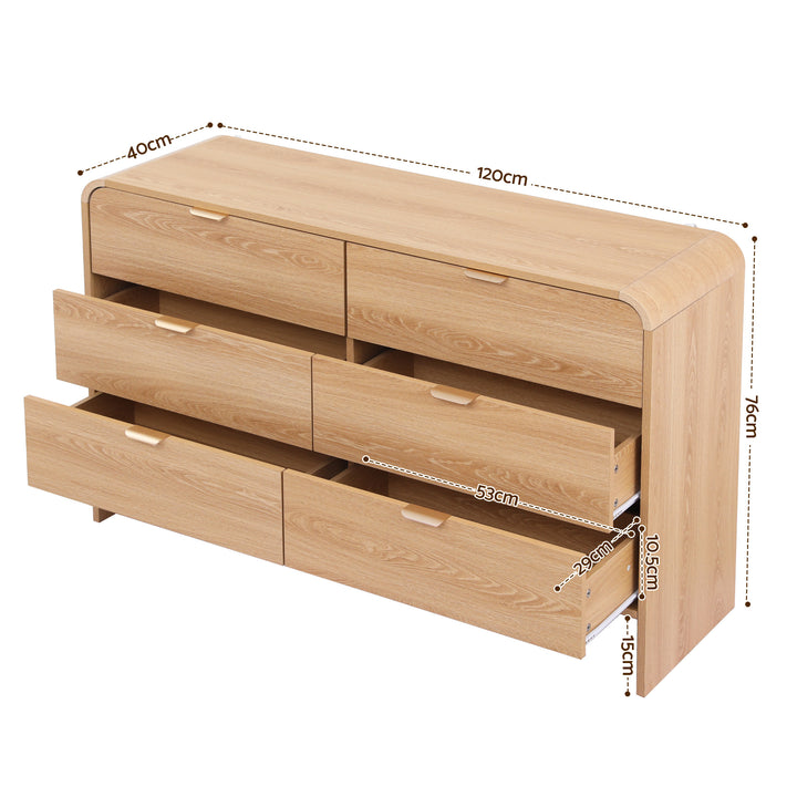 Havenridge 6-Drawer Fluted Pine Dresser – product view 3