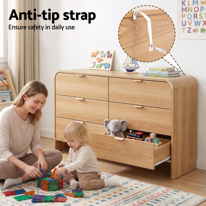 Havenridge 6-Drawer Fluted Pine Dresser – product view 5