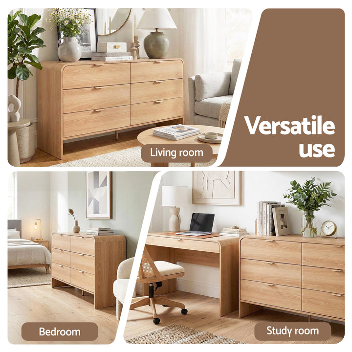 Havenridge 6-Drawer Fluted Pine Dresser – product view 8