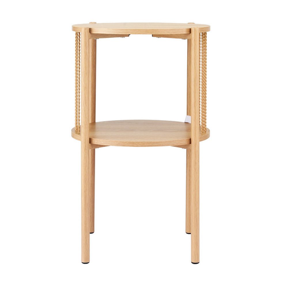 Nora 2-Tier Round Coffee Table – Natural Wood – product view 5