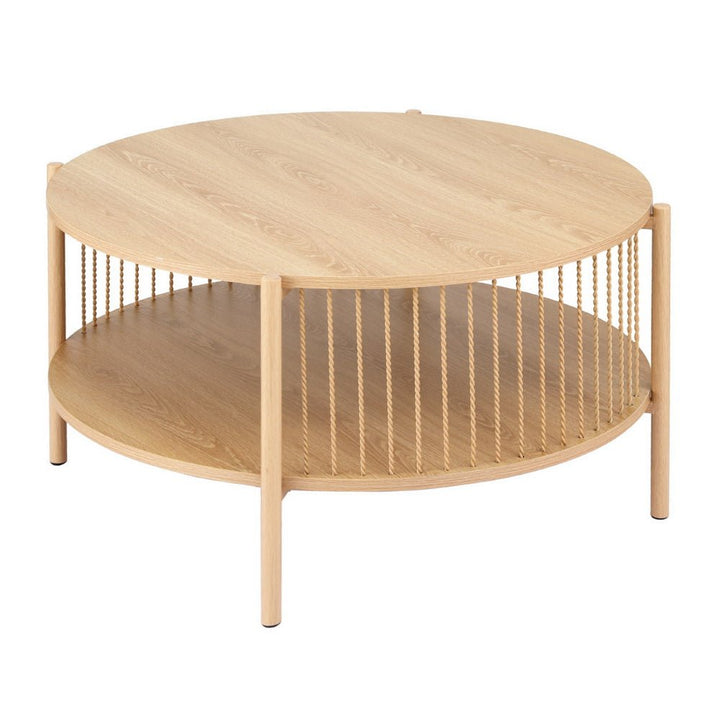 Nora 2-Tier Round Coffee Table – Large Natural – product view 3
