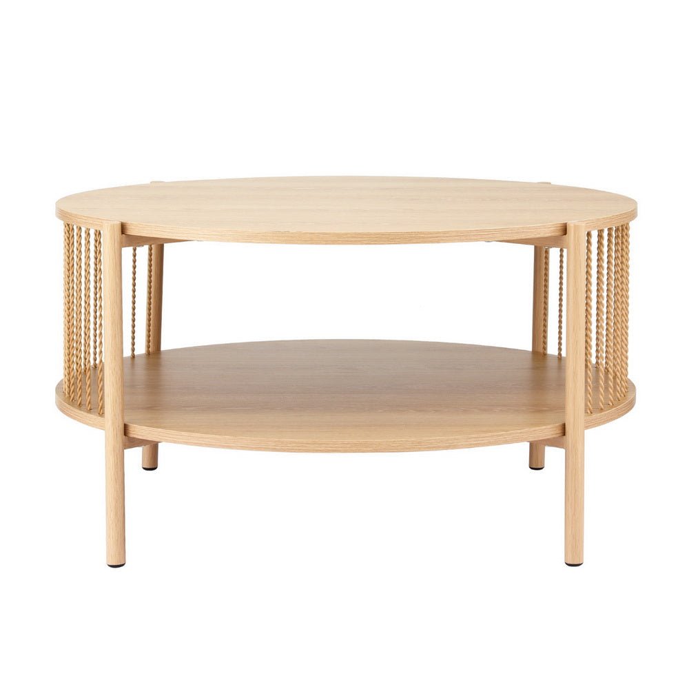 Nora 2-Tier Round Coffee Table – Large Natural – product view 5