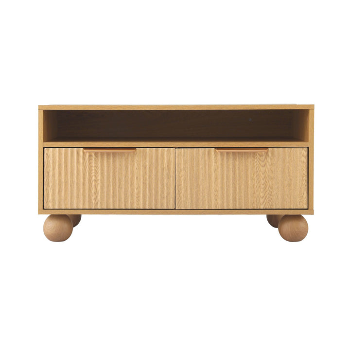 Elara 90cm Fluted Storage Coffee Table – Natural – product view 5