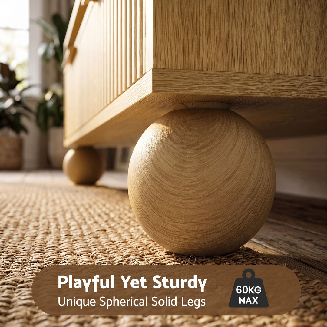 Elara 90cm Fluted Storage Coffee Table – Natural – product view 6