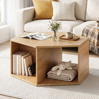 Hexa Open Storage Coffee Table – Natural