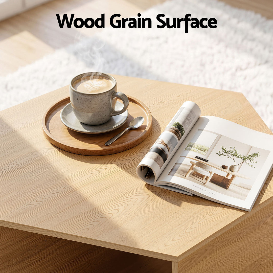 Hexa Open Storage Coffee Table – Natural – product view 7
