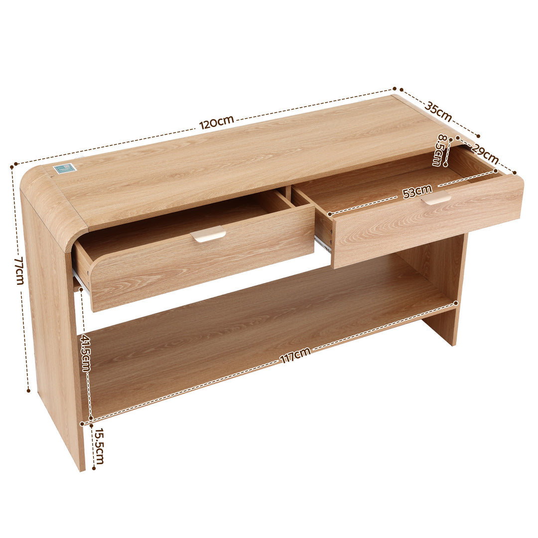 Harper Pine 120cm 2-Drawer Console Table – product view 3