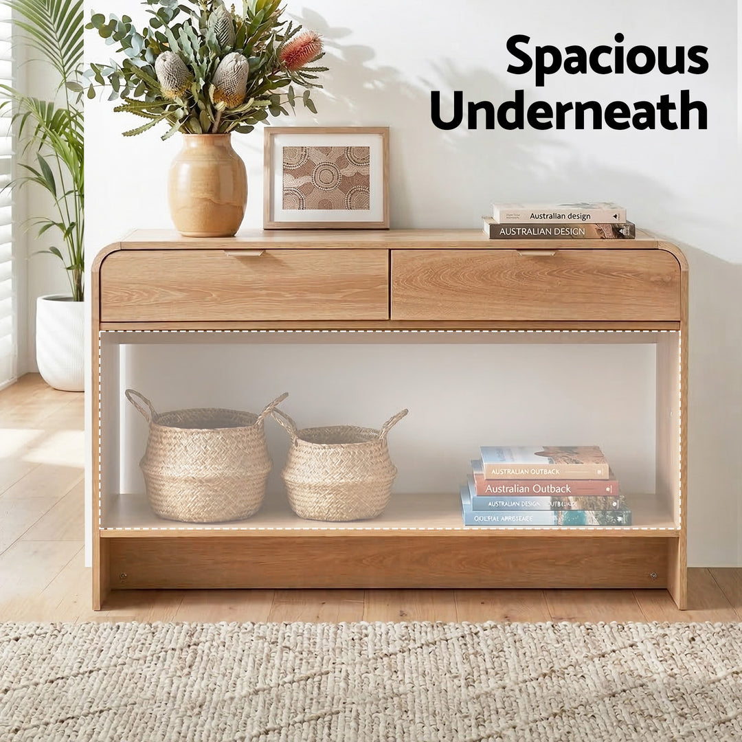 Harper Pine 120cm 2-Drawer Console Table – product view 2