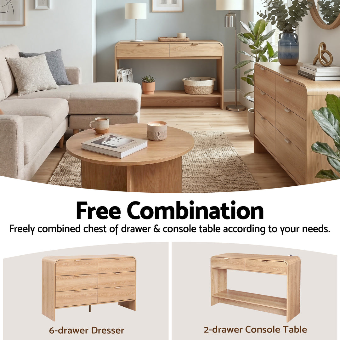 Harper Pine 120cm 2-Drawer Console Table – product view 8