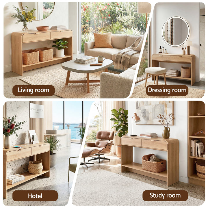 Harper Pine 120cm 2-Drawer Console Table – product view 9