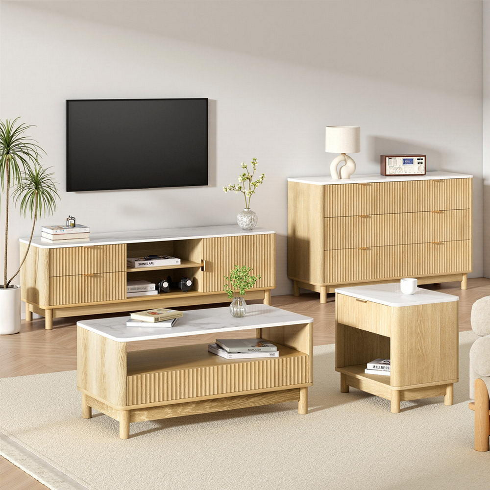 Marble Grove TV Unit & Coffee Table Set | Greenora Living Australia