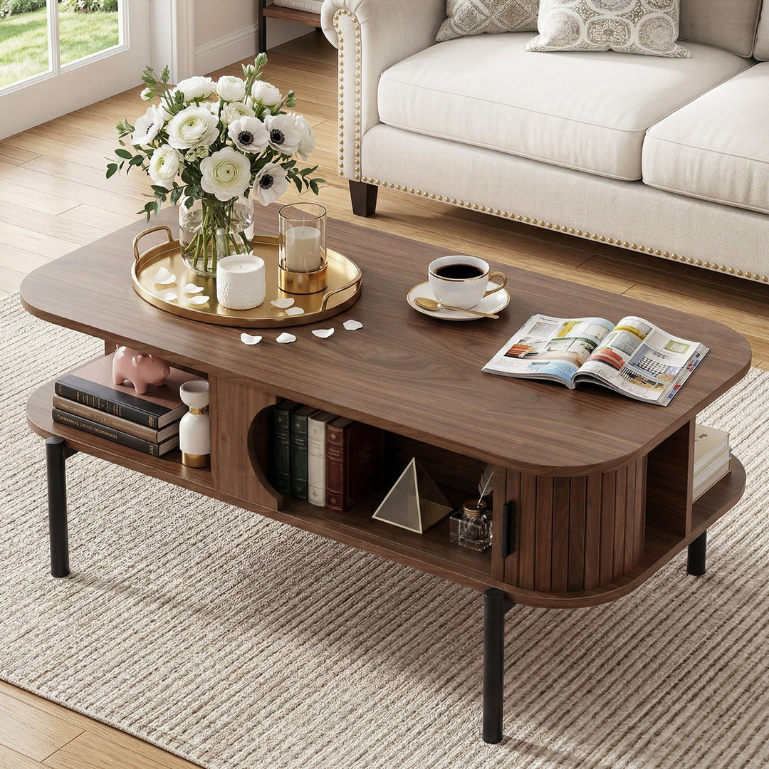 Hudson Storage Coffee Table – Walnut