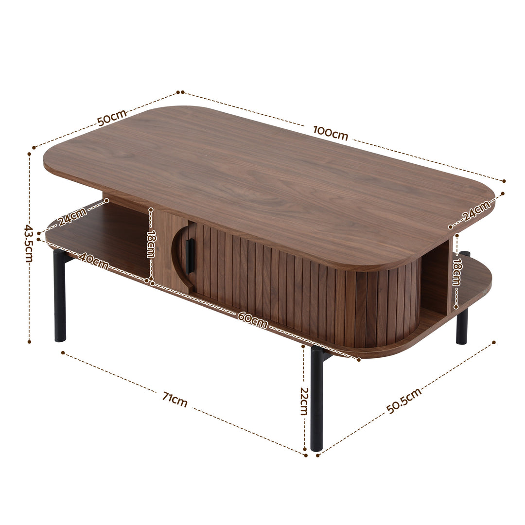 Hudson Storage Coffee Table – Walnut – product view 3