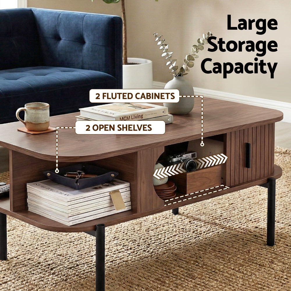 Hudson Storage Coffee Table – Walnut – product view 2