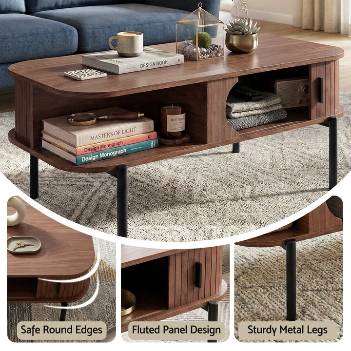Hudson Storage Coffee Table – Walnut – product view 6
