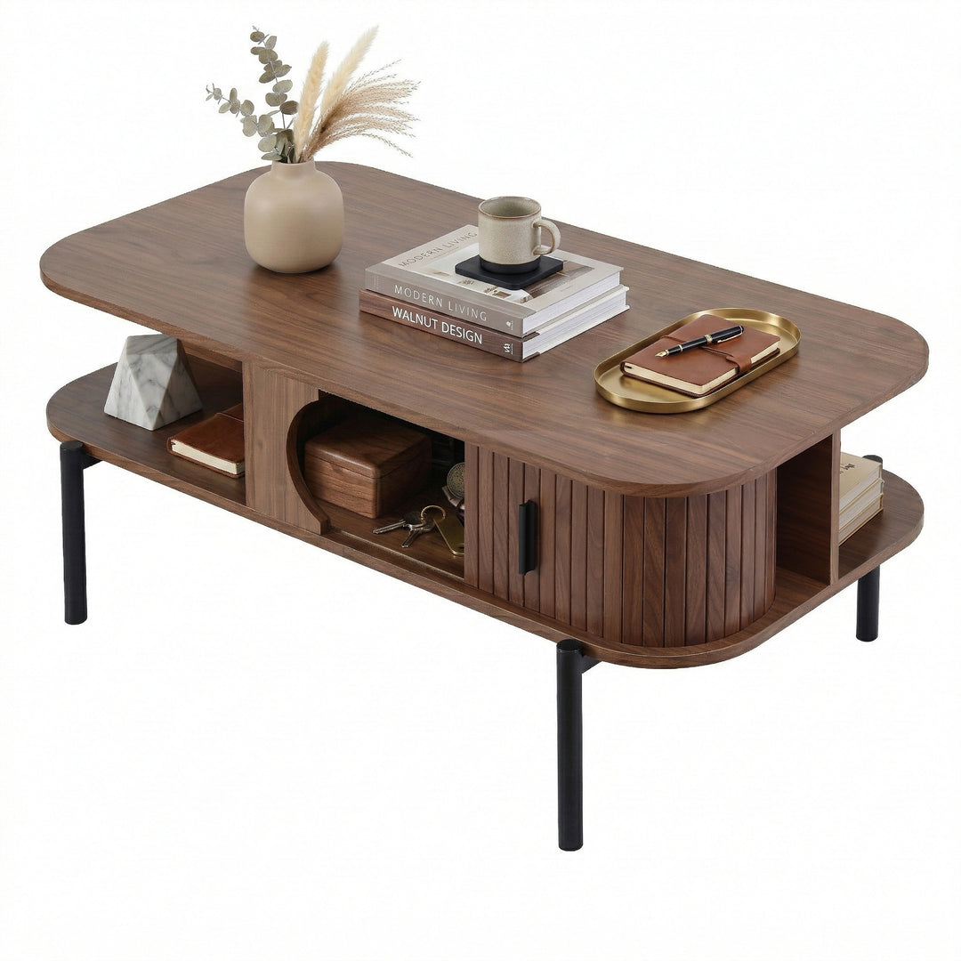 Hudson Storage Coffee Table – Walnut – product view 8