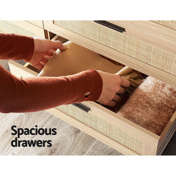 Willow 6-Drawer Rattan Lowboy Dresser – product view 6