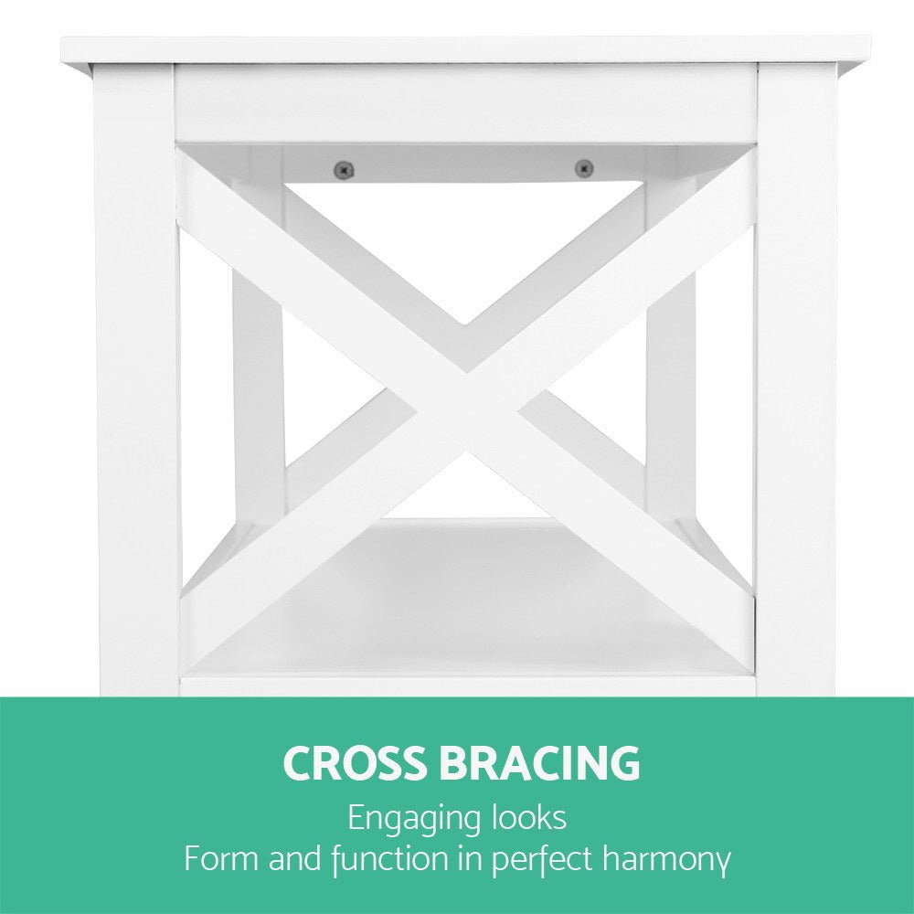 Luma White 3-Tier Console Table – product view 7