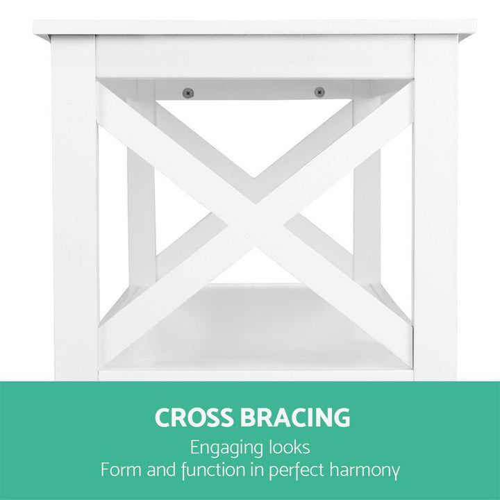 Luma White 3-Tier Console Table – product view 7