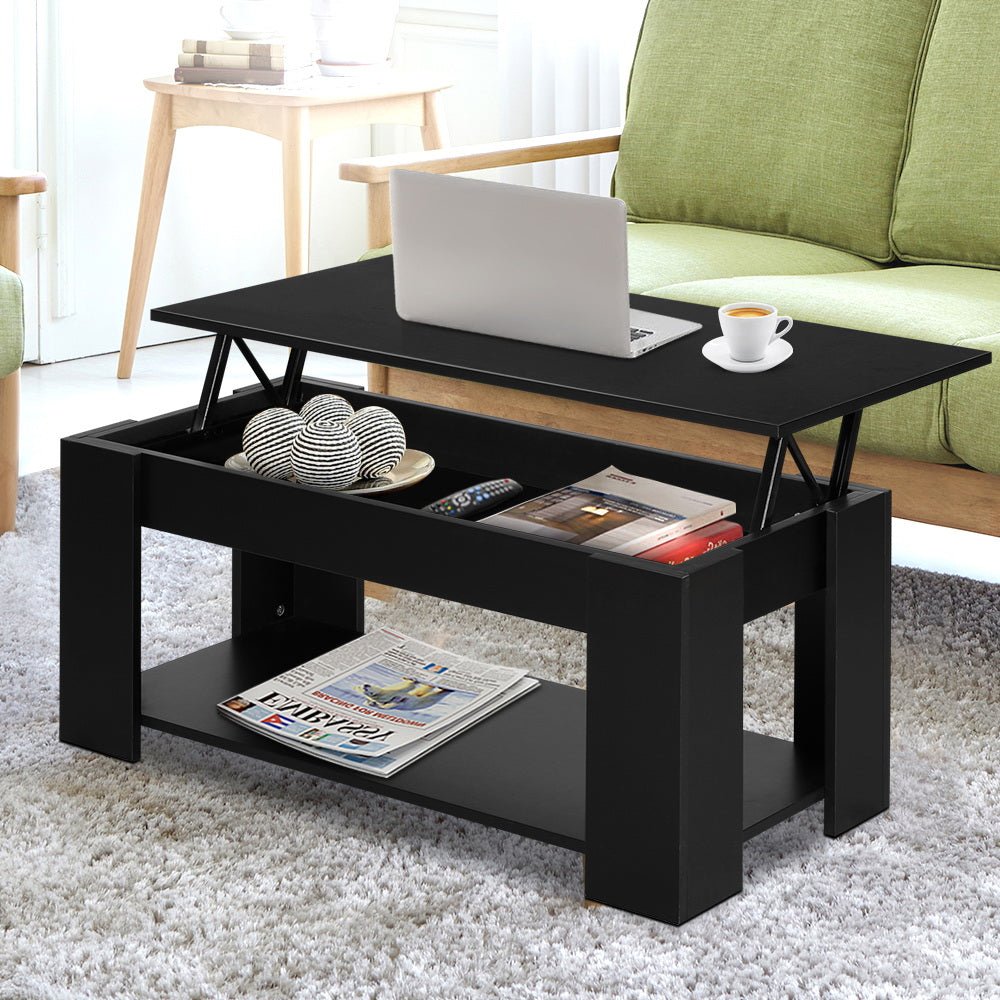 Arlo Lift-Top Storage Coffee Table – Black