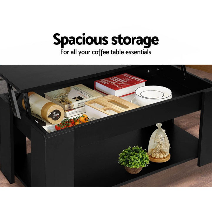 Arlo Lift-Top Storage Coffee Table – Black – product view 5