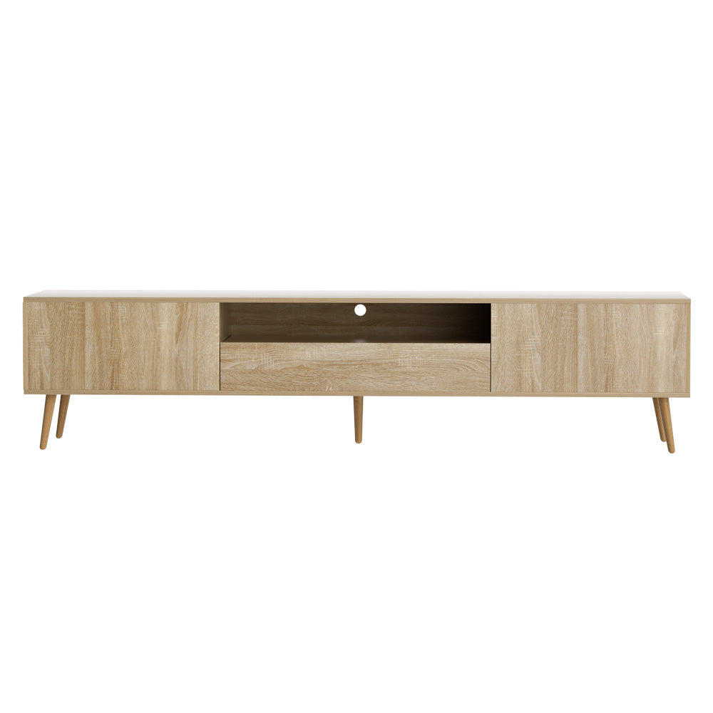 Alex Lowline TV Entertainment Unit – Rubberwood Legs, Handle-Free Design | 200cm | Pine - Greenora Living