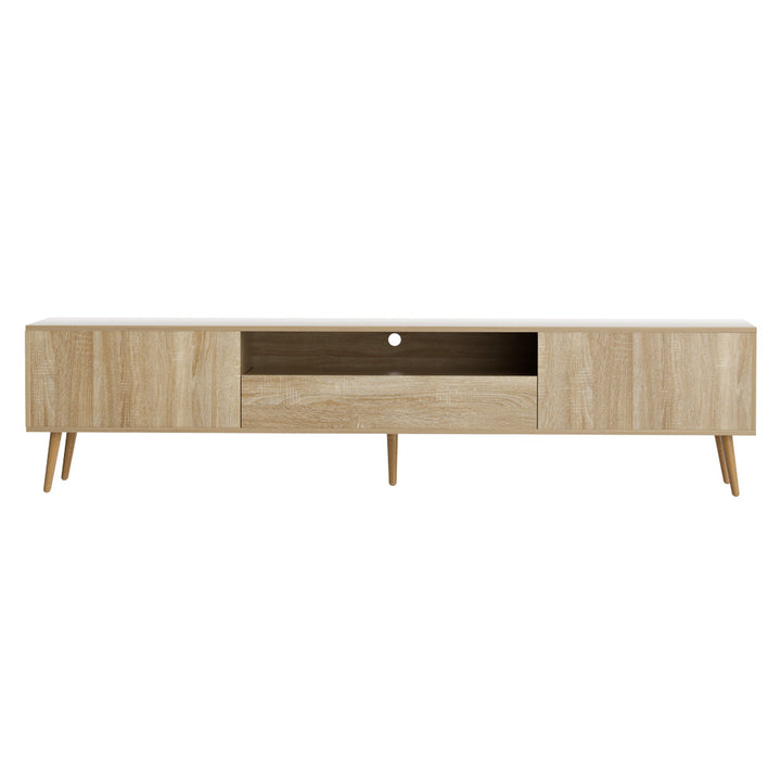 Alex Lowline TV Entertainment Unit – Rubberwood Legs, Handle-Free Design | 200cm | Pine - Greenora Living