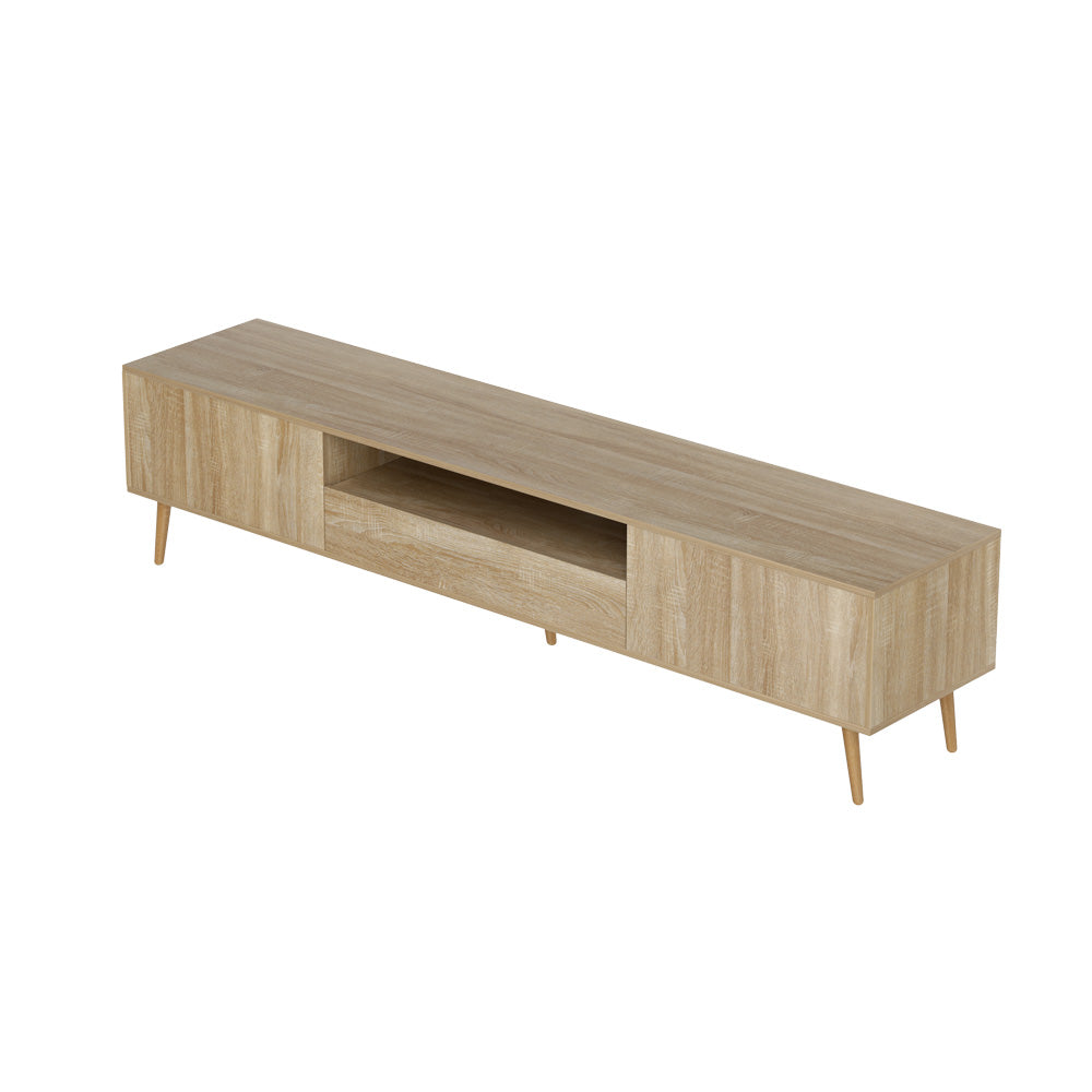Alex Lowline TV Entertainment Unit – Rubberwood Legs, Handle-Free Design | 200cm | Pine - Greenora Living