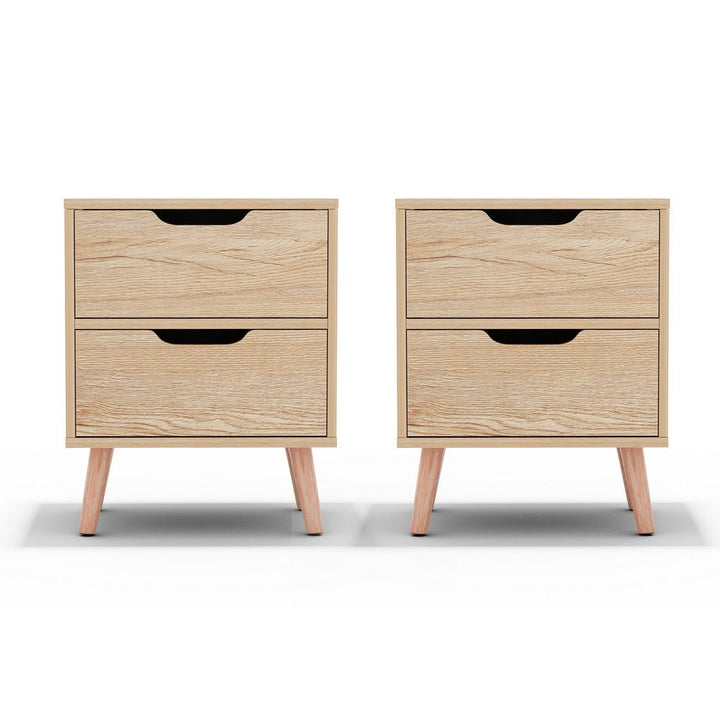 Pine Bedside Tables with 2 Drawers – Set of 2, Scandi Style, 40cm – product view 5