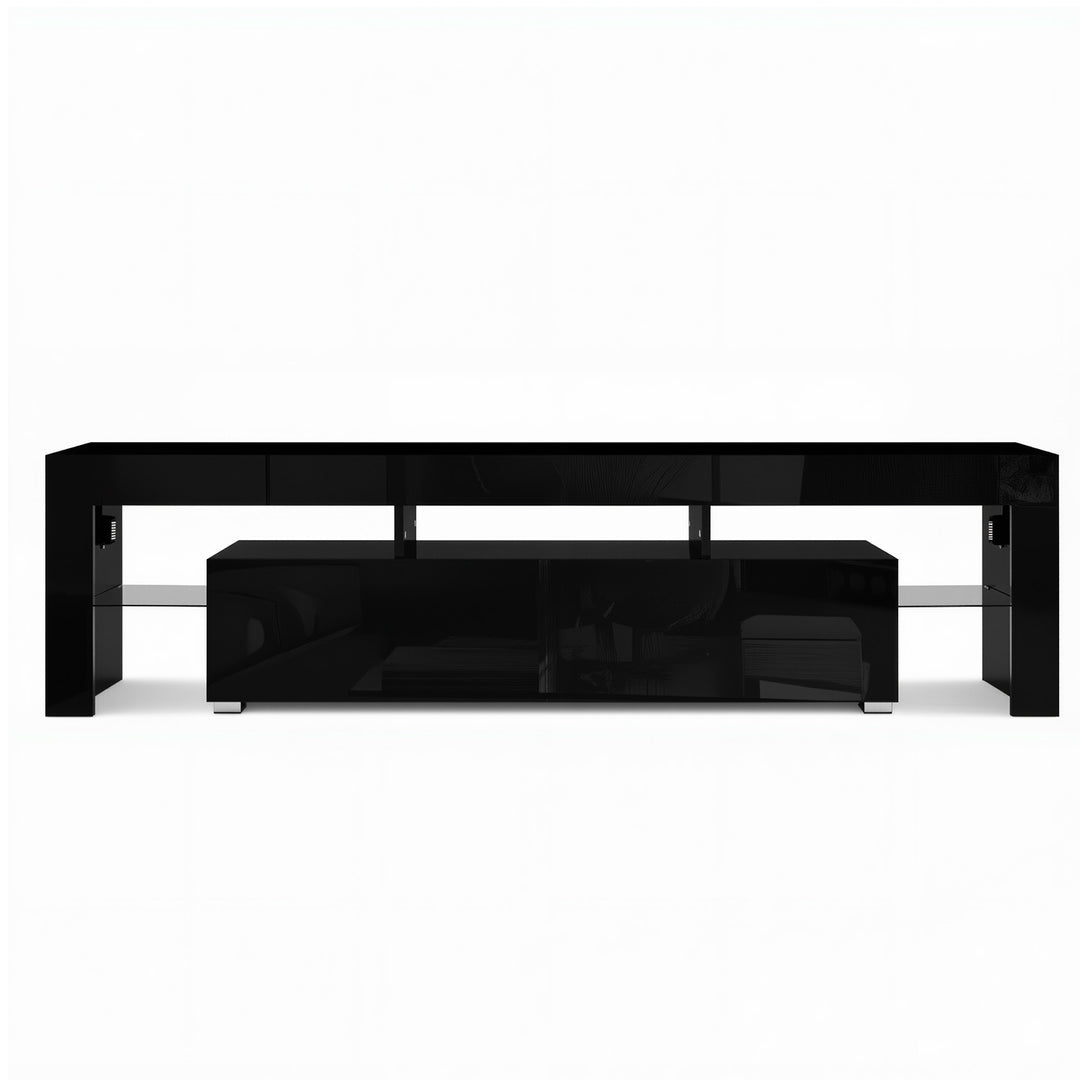 Black RGB LED TV Entertainment Unit 189cm High Gloss | Greenora Living Australia