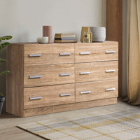 6-Drawer Lowboy Dresser | Nordic Pine, Anti-Rust Runners & Melamine Finish | Greenora Living Australia