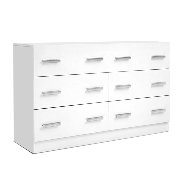 Nola 6-Drawer White Lowboy Dresser – product view 3