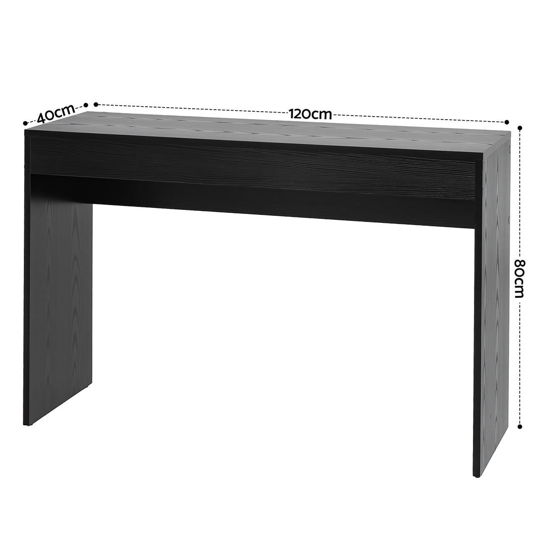 Monroe Black Wood-Grain Console Table 120cm – product view 3