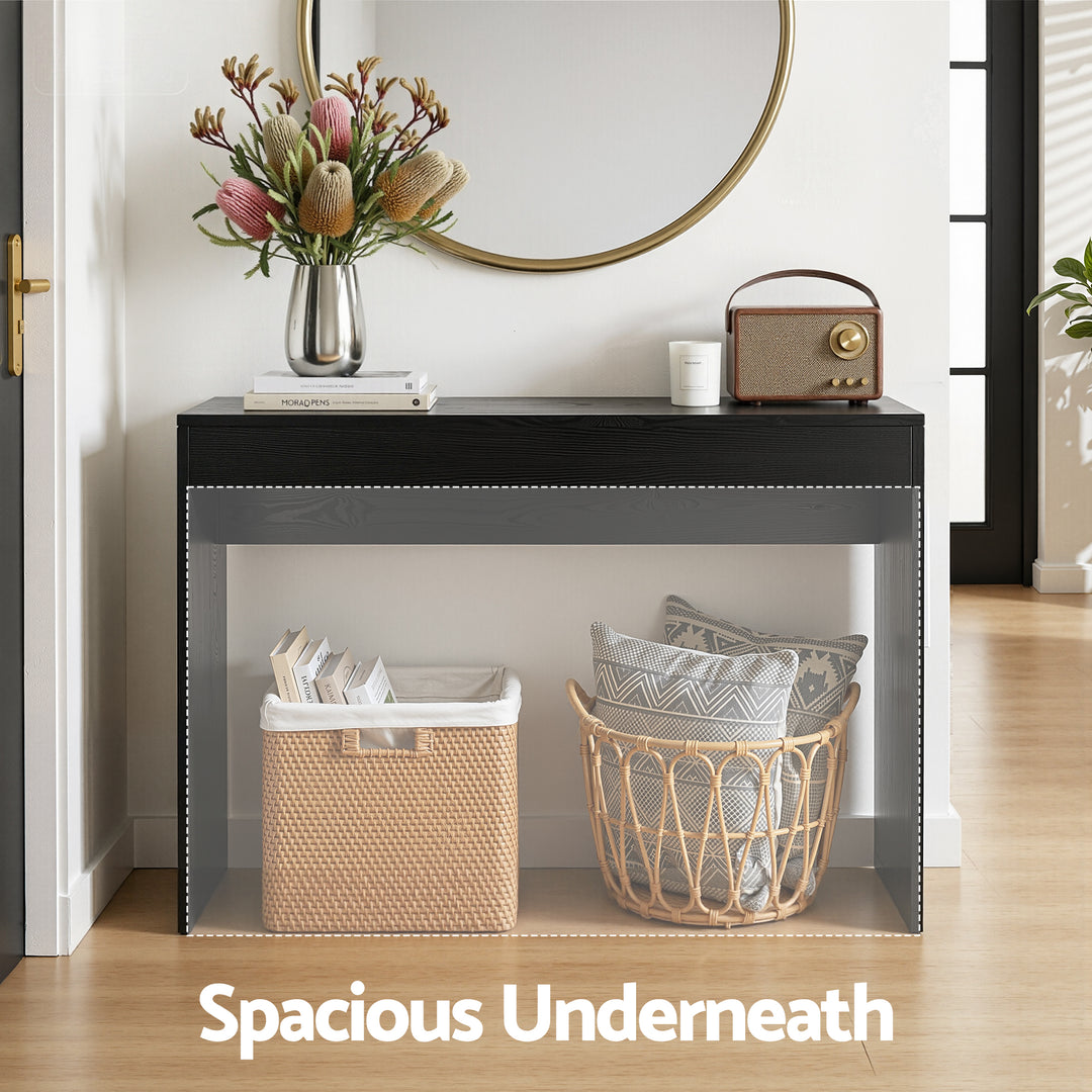 Monroe Black Wood-Grain Console Table 120cm – product view 5