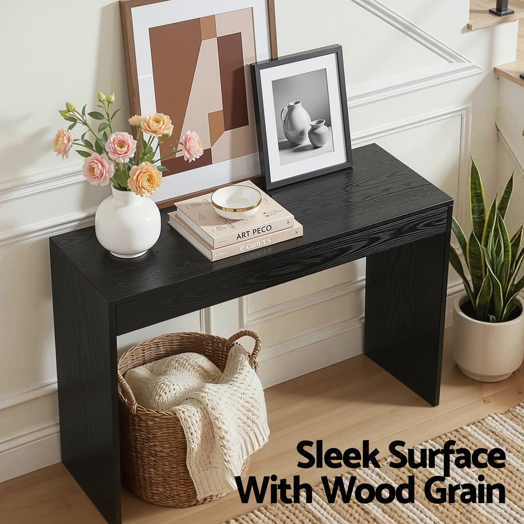 Monroe Black Wood-Grain Console Table 120cm – product view 2