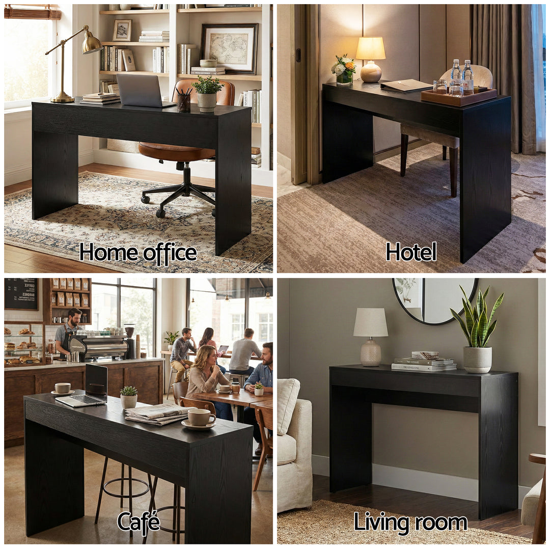 Monroe Black Wood-Grain Console Table 120cm – product view 7