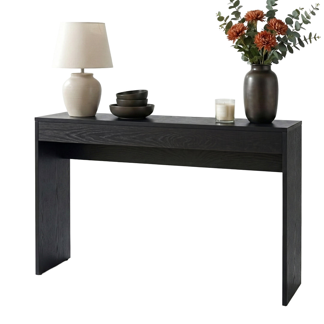 Monroe Black Wood-Grain Console Table 120cm – product view 8