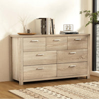 7-Drawer Chest of Drawers | Scandi Oak, Honeycomb Board & Anti-Rust Runners | Greenora Living Australia