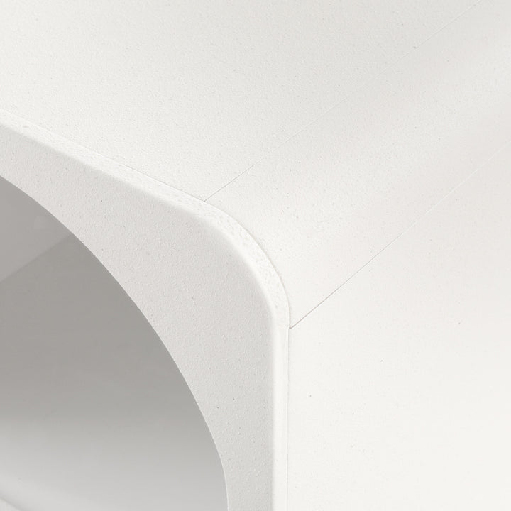 Mediterranean Arch Bedside Table – White Textured E1 MDF 2 Open Shelves - Greenora Living