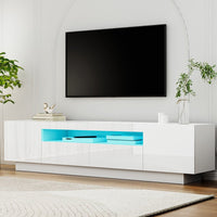 Radiant White RGB LED TV Entertainment Unit – 2 Cabinets, 2 Drawers & High Gloss Finish | 180cm - Greenora Living