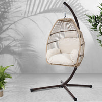 Latte Cocoon Hanging Egg Pod Chair | Greenora Living Australia