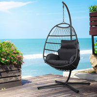 Storm Grey Hanging Egg Pod Chair | Greenora Living Australia