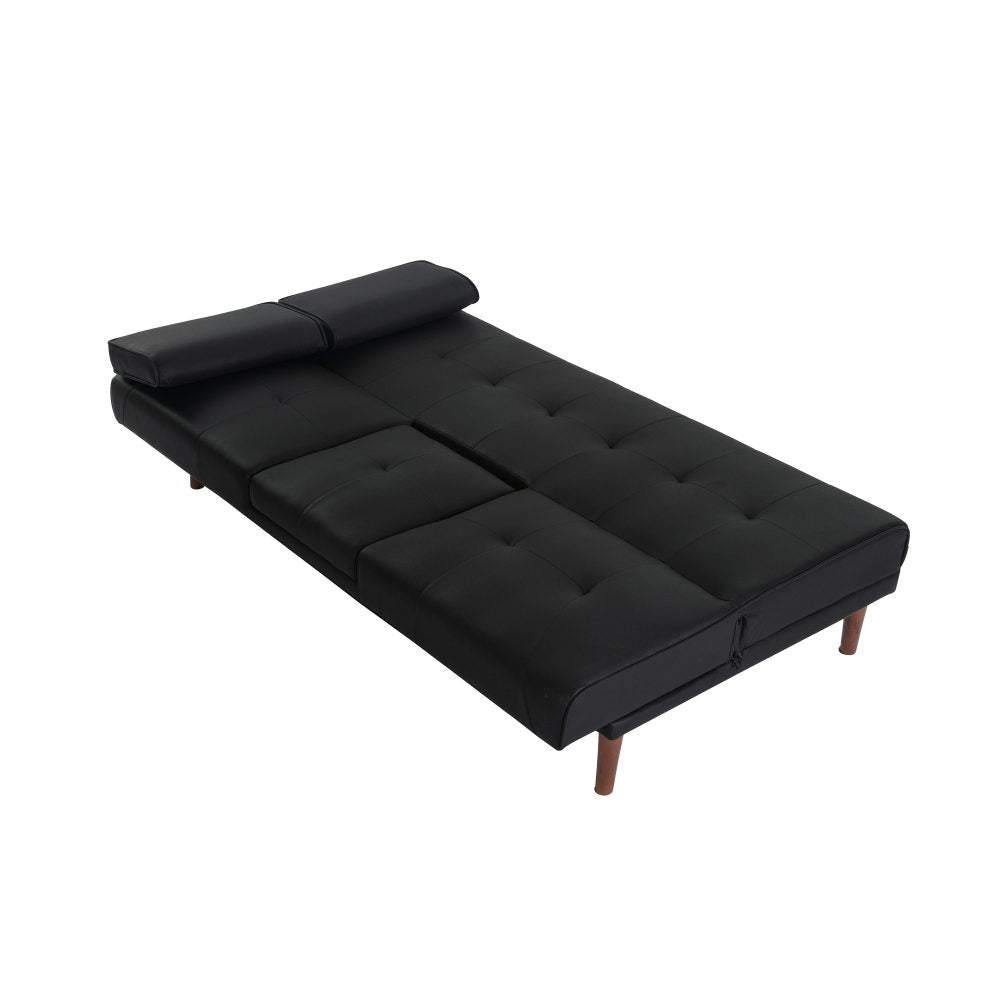 Urban Comfort 3-Seater Sofa Bed | Click-Clack, Built-In Table &amp; Cup Holders | Black | Greenora Living Australia