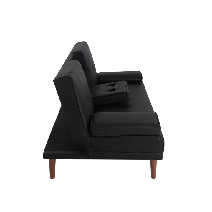 Urban Comfort 3-Seater Sofa Bed | Click-Clack, Built-In Table &amp; Cup Holders | Black | Greenora Living Australia