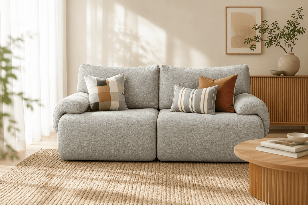 Dune 2 Seater Sofa – No Assembly, Light Grey